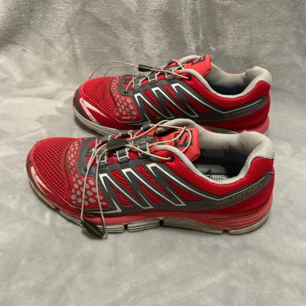 Salomon XR Crossmax Neutral Trail Running Shoes Red Grey Womens Size 10 Flaw